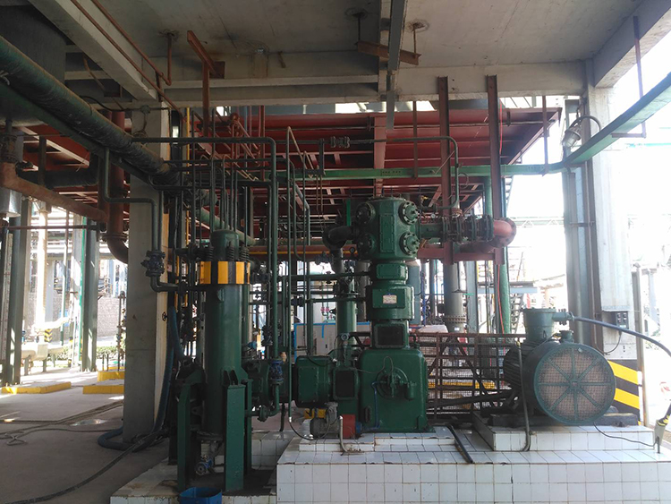 全國(guó)首臺(tái)套大排量往復(fù)式中高壓氯化氫壓縮機(jī)，用于液化氯化氫氣體。